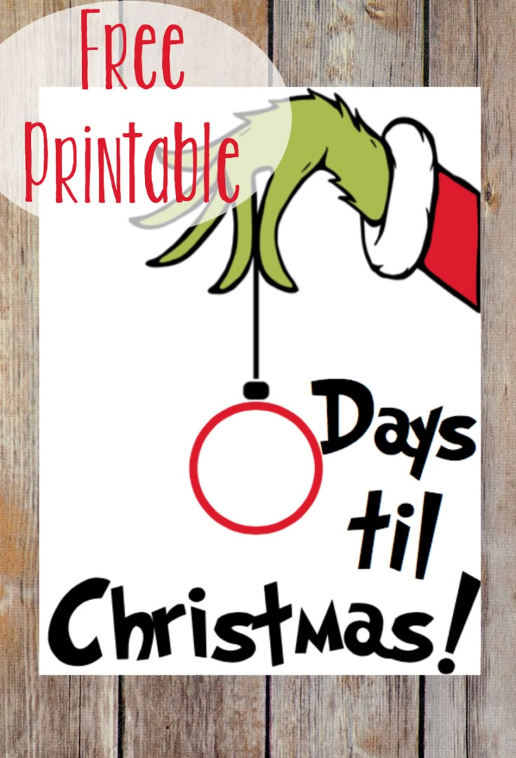 Countdown To Christmas + Grinch Printable pertaining to Free Printable Whoville Signs