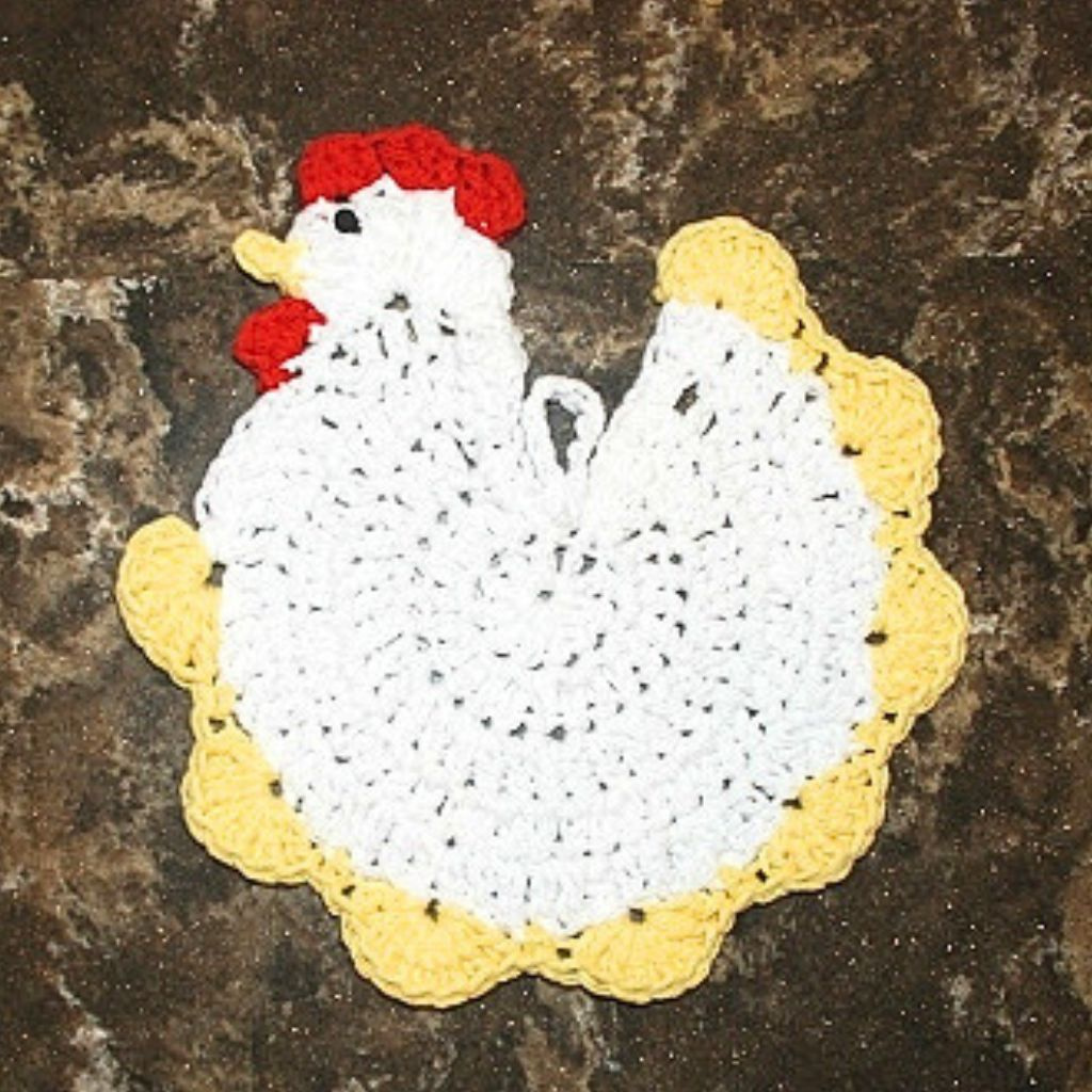 Crochet A Stunning Chicken Potholder: Step-By-Step Tutorial - Amys intended for Rooster Printable Free Crochet Chicken Potholder Pattern