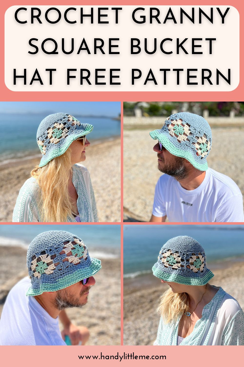 Crochet Granny Square Bucket Hat Free Pattern - Handy Little Me inside Free Printable Crochet Bucket Hat Pattern