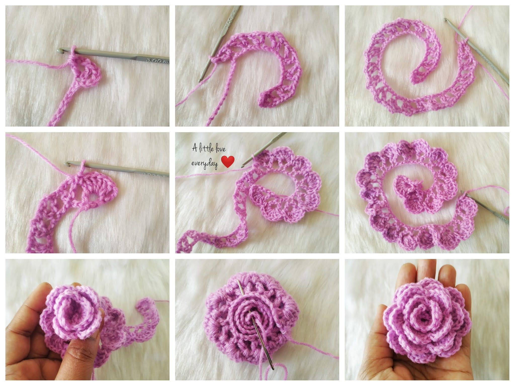 Crochet Rose Free Pattern - A Little Love Everyday! with regard to Free Printable Crochet Rose Pattern