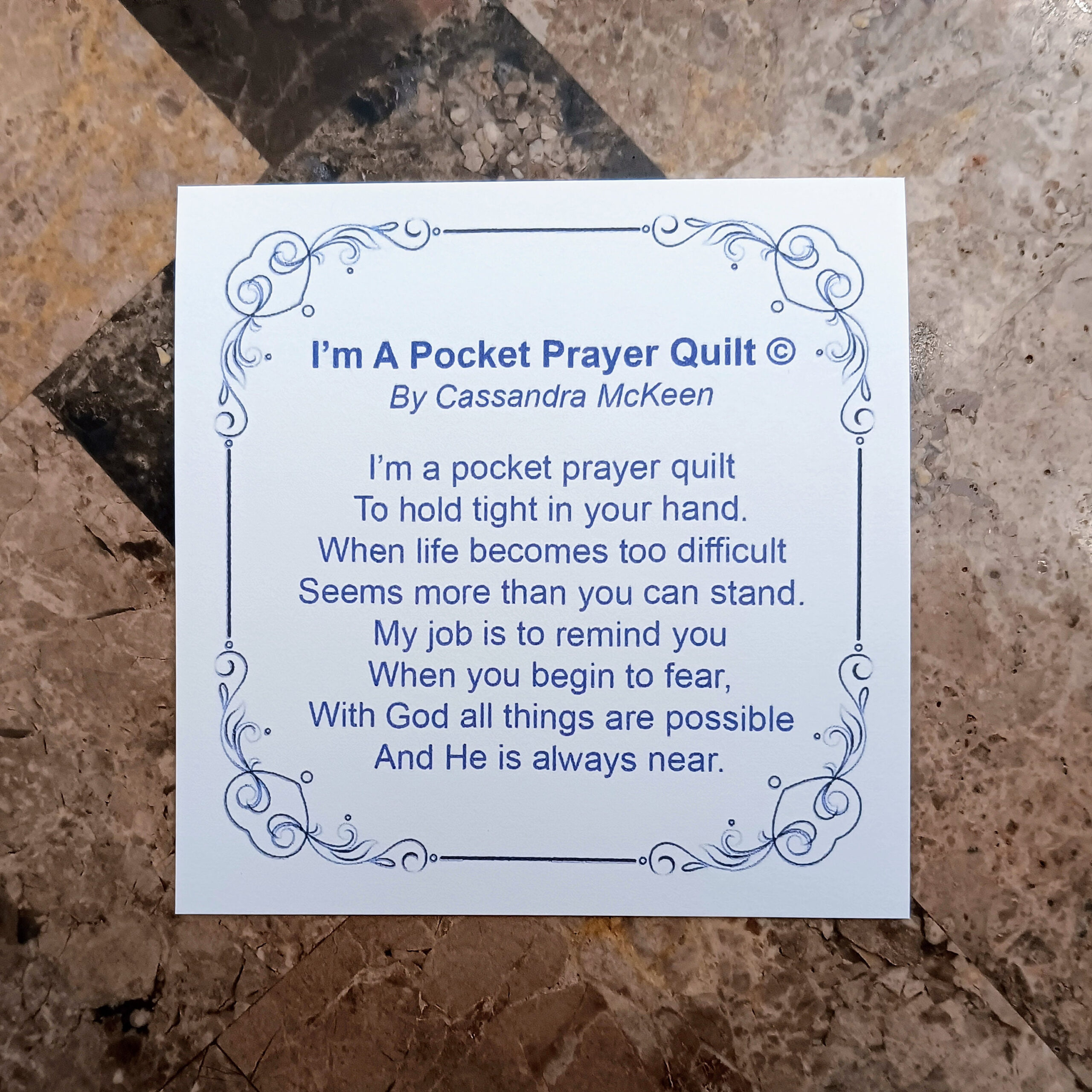 Cross Pocket Prayer Quilt With &amp;amp; Back Pocket For Prayer Cards 4 within Free Pocket Prayer Quilt Poem Printable