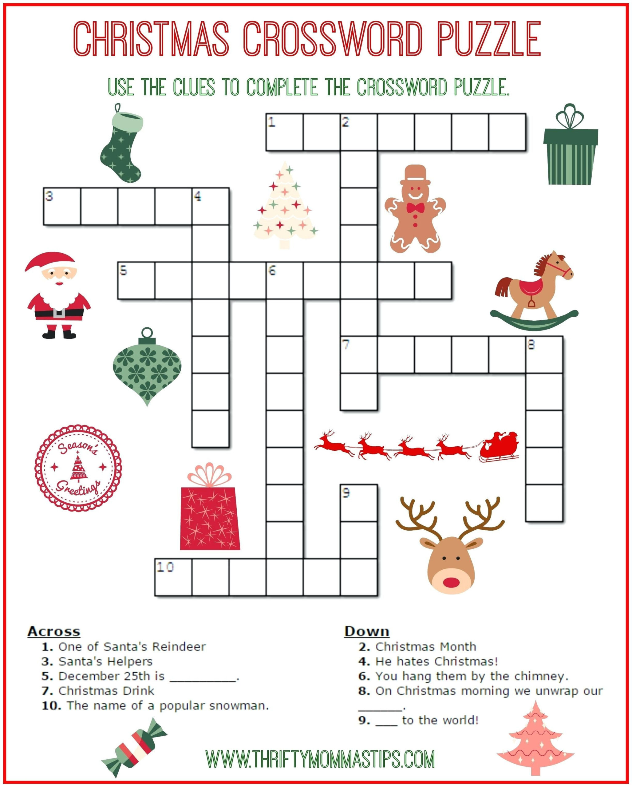 Crucigramas Para Niños Sencillos Para Imprimir 244 pertaining to Free Printable Christmas Crossword