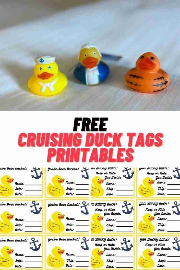 Cruise Duck Tags Free Printable within Printable Editable Free Printable Cruising Duck Tags