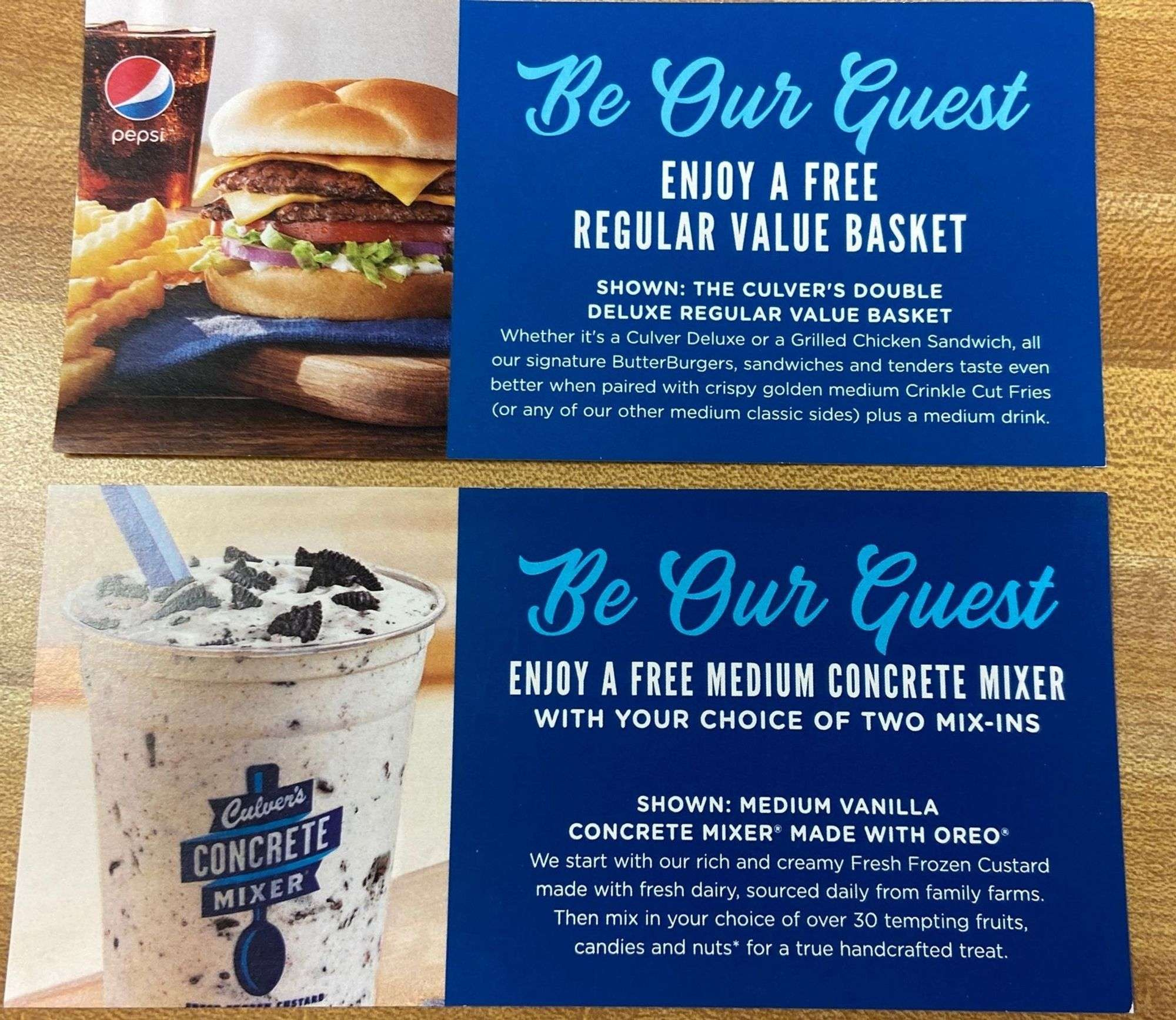 Culver&amp;#039;S Gift Certificates -Mt.pleasant - Sherwood Auctions with regard to Culver&amp;#039;S Free Value Basket Coupon Printable