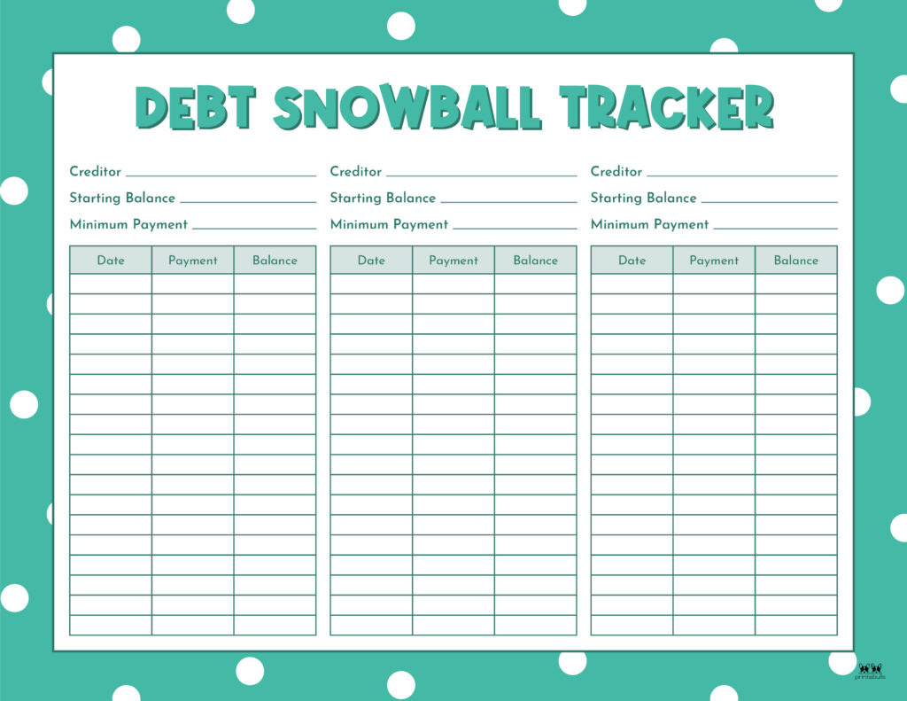 Debt Trackers &amp;amp; Debt Snowball Worksheets - 35 Pages | Printabulls for Debt Payoff Printable Free