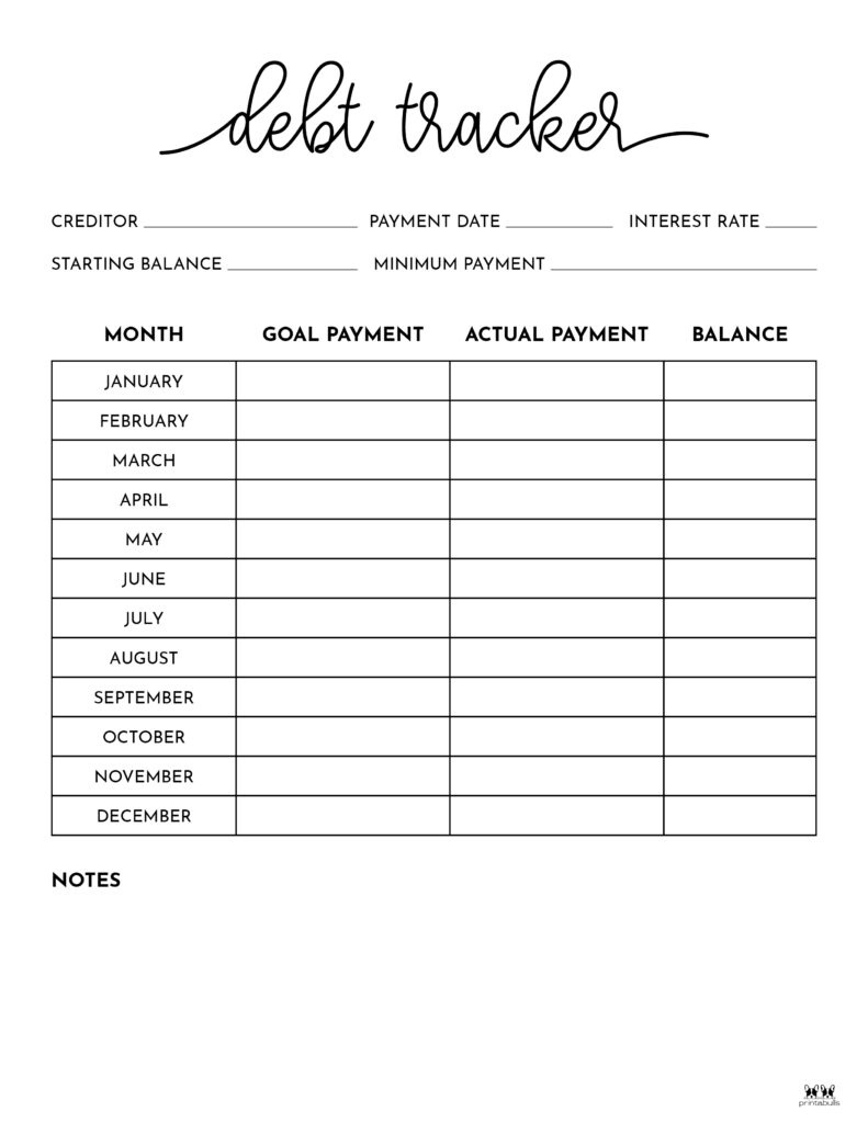 Debt Trackers &amp;amp; Debt Snowball Worksheets - 35 Pages | Printabulls within Debt Payoff Tracker Free Printable