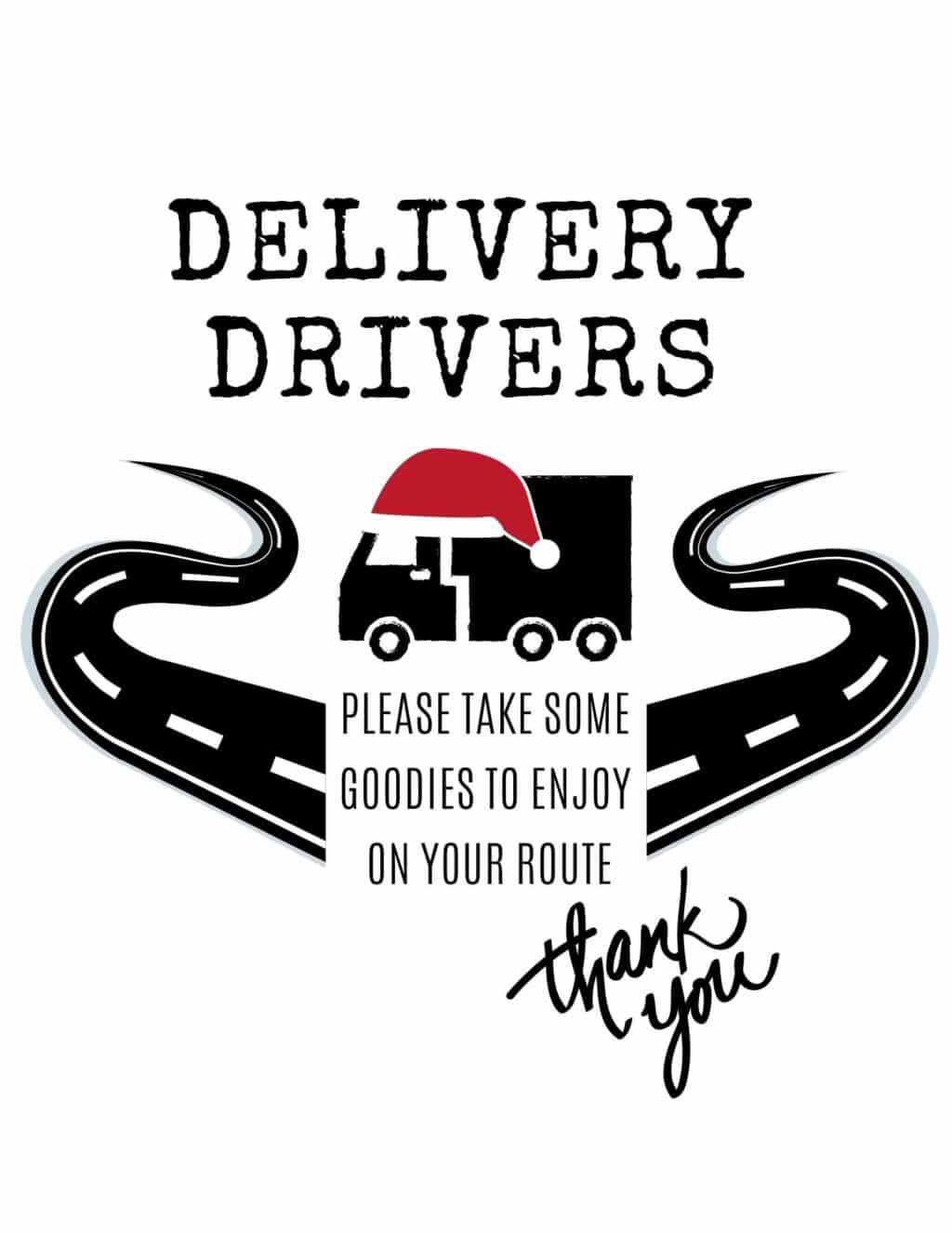 Delivery Driver Snack Sign ⋆ Listotic throughout Delivery Driver Porch Snacks Printable Free