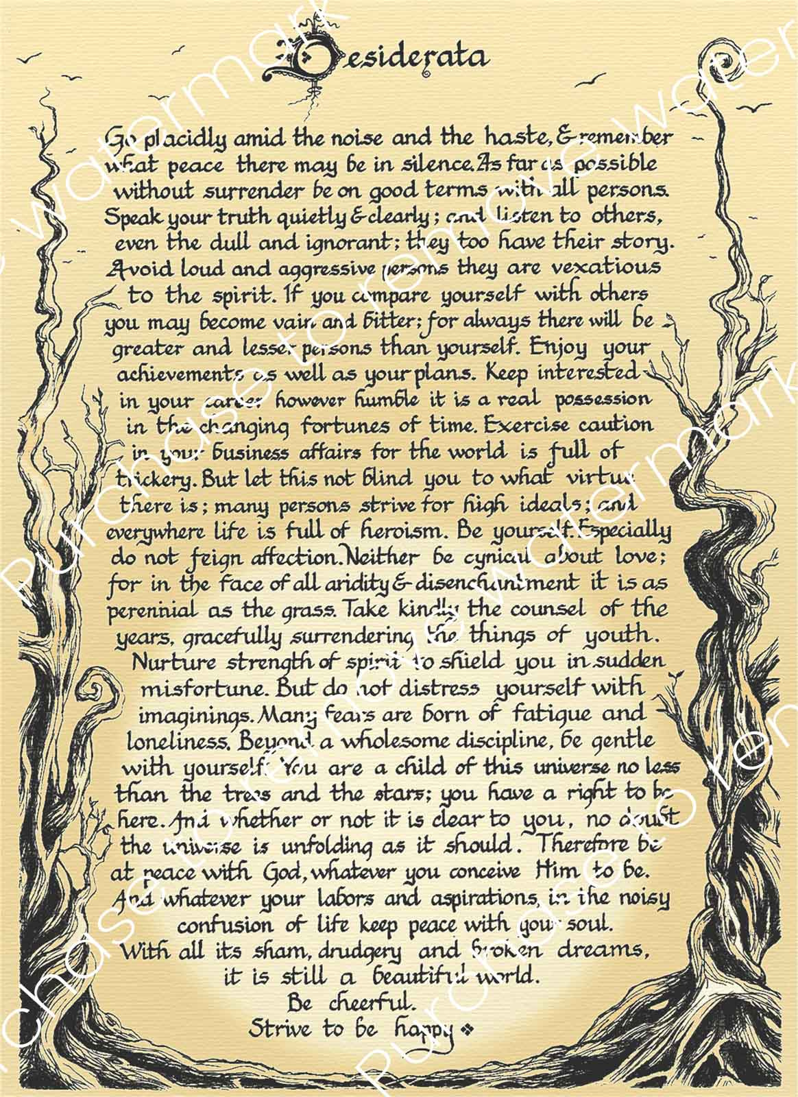 Desiderata Digital Download | Sacredart Murals in High Resolution Free Printable Desiderata Poem