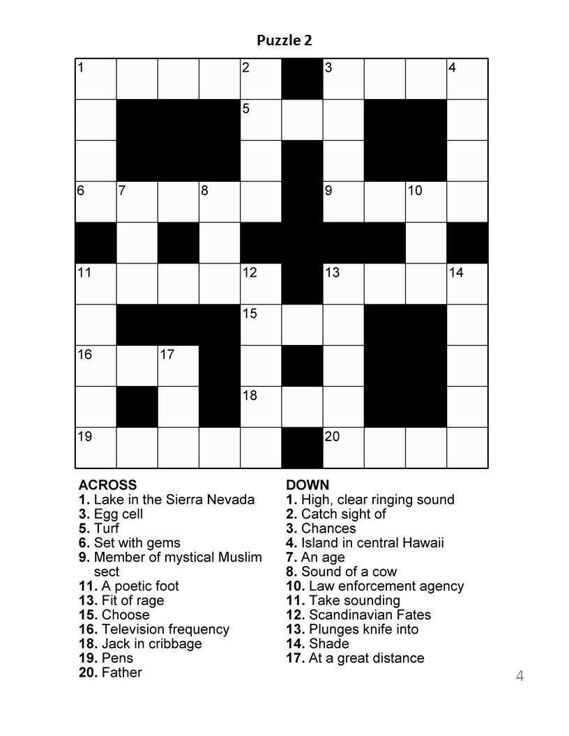 Digital Download 100 Printable Crossword Puzzles For Adults, Fun within Free Crosswords For Seniors Printable