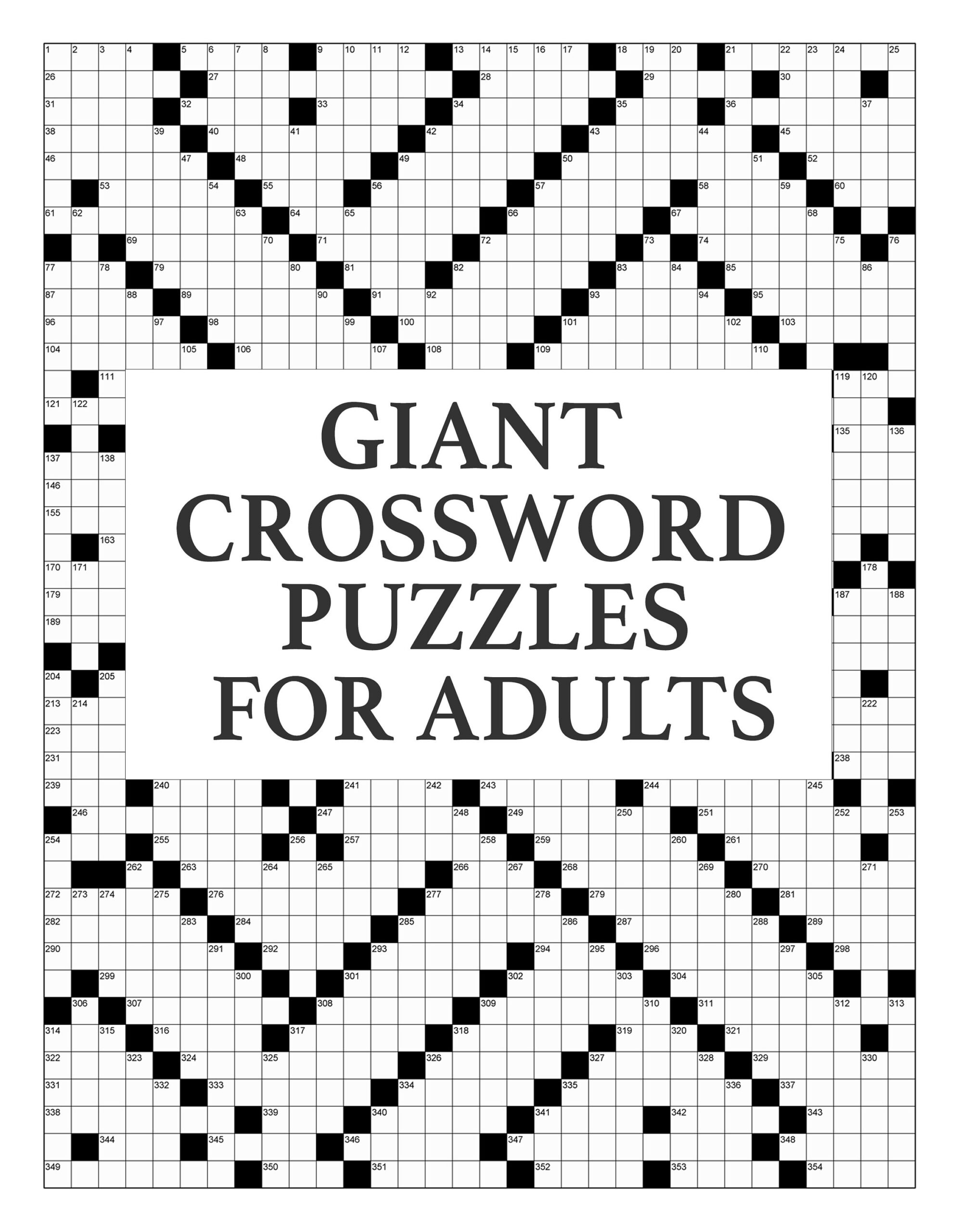 Digital Download 40 Printable Giant Crossword Puzzles For Adults within Printable Large Print Crosswords