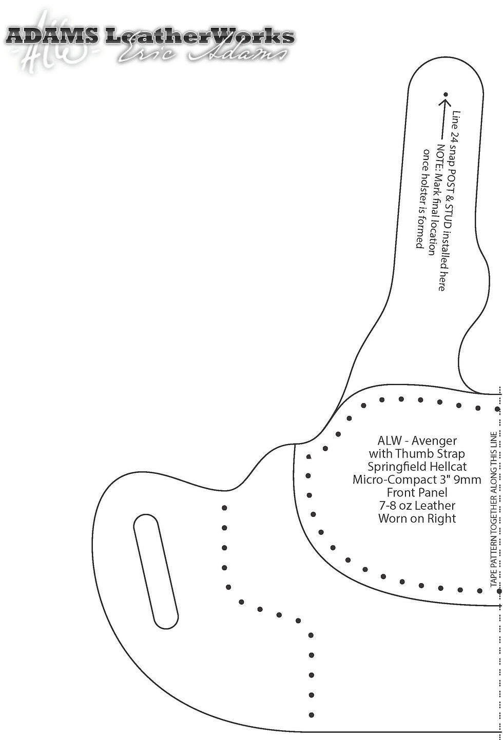 Digital Patterns | Adams Leatherworks in Downloadable Holster Free Printable Leather Holster Patterns