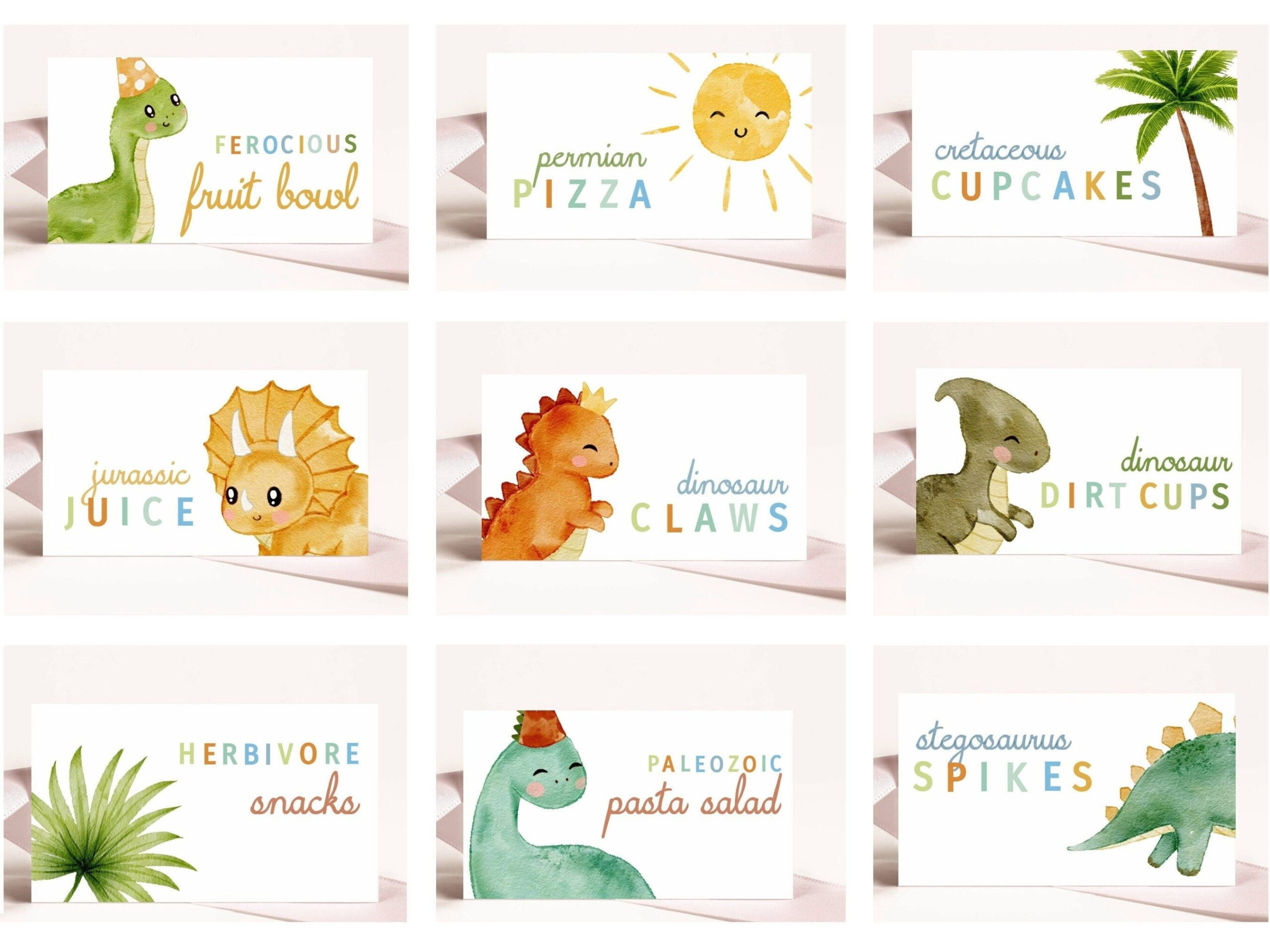 Dinosaur Birthday Party Food Label Tents, Boy Birthday Party Food with regard to Free Printable Dinosaur Party Food Labels