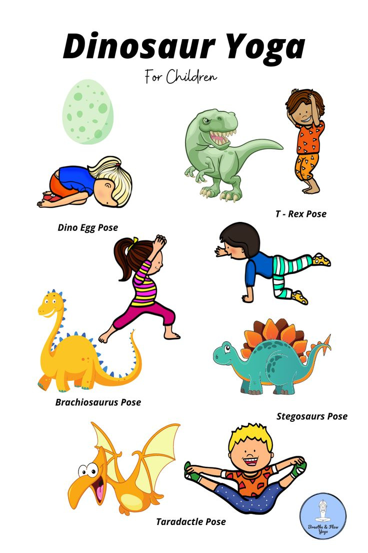 Dinosaur Kids Yoga in Dinosaur Yoga Cards Free Printables