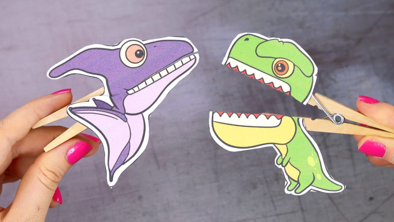 Dinosaurs Clothespin Puppets within Free Printable Dinosaur Clothespin Puppets