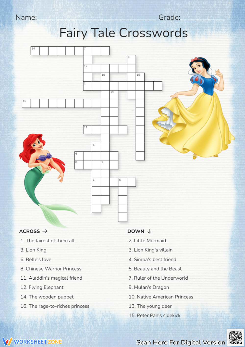 Disney Crossword Puzzles Worksheets 2025 inside Disney Printable Crossword Puzzles