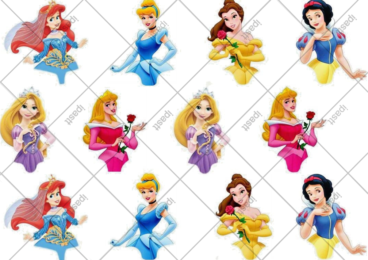 Disney Princess (Set 1) Half Body Pre Cut Edible Cake Toppers Various Sizes throughout Half Body Disney Princess Cupcake Toppers Free Printable