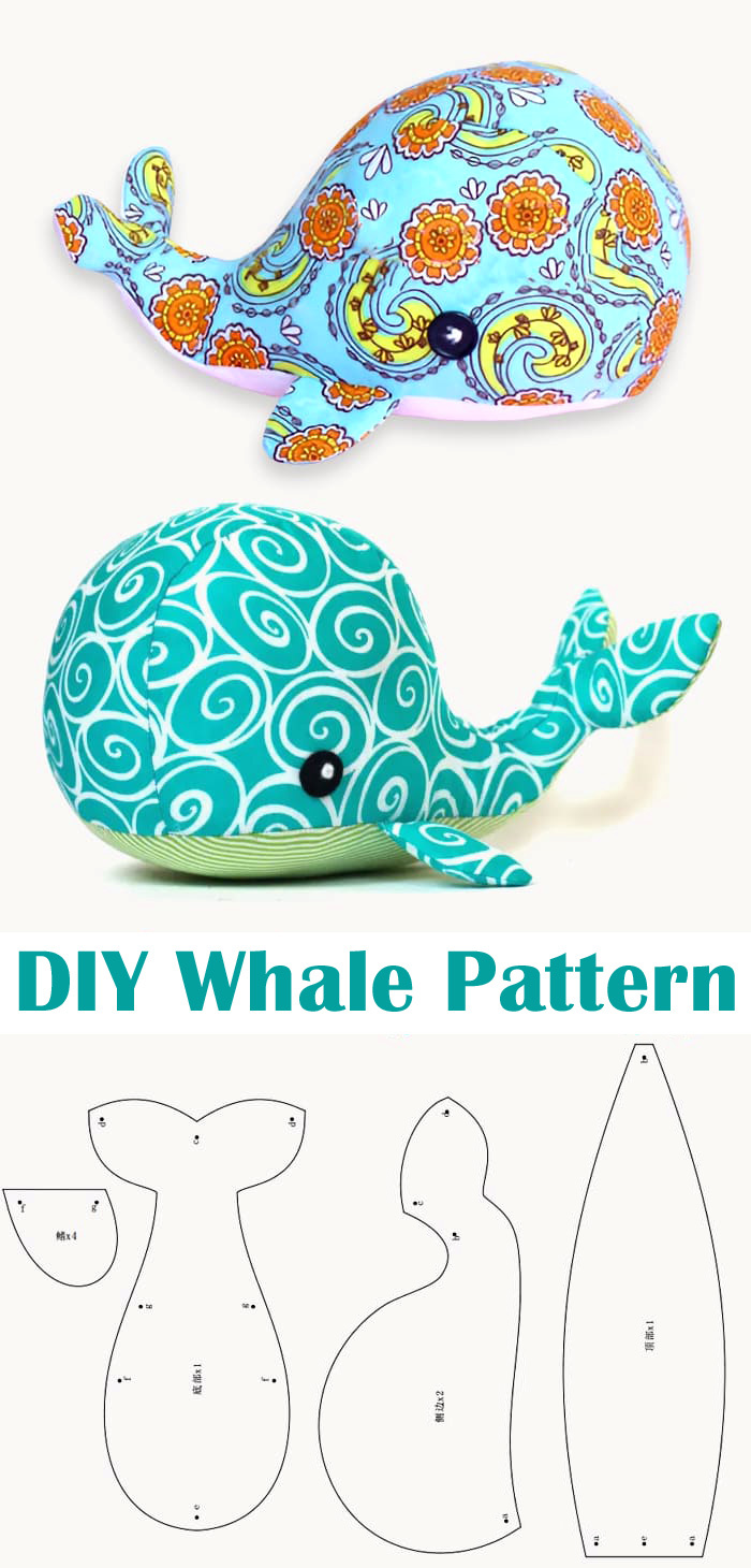 Diy Fabric Whale Free Sew Pattern ~ Free-Tutorial throughout Free Printable Whale Sewing Pattern