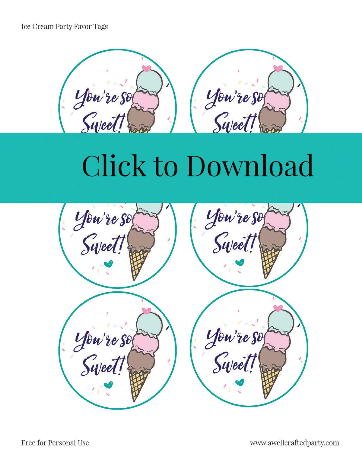 Diy Ice Cream Party + Free Printables – A Well Crafted Party in Free Ice Cream Party Printables