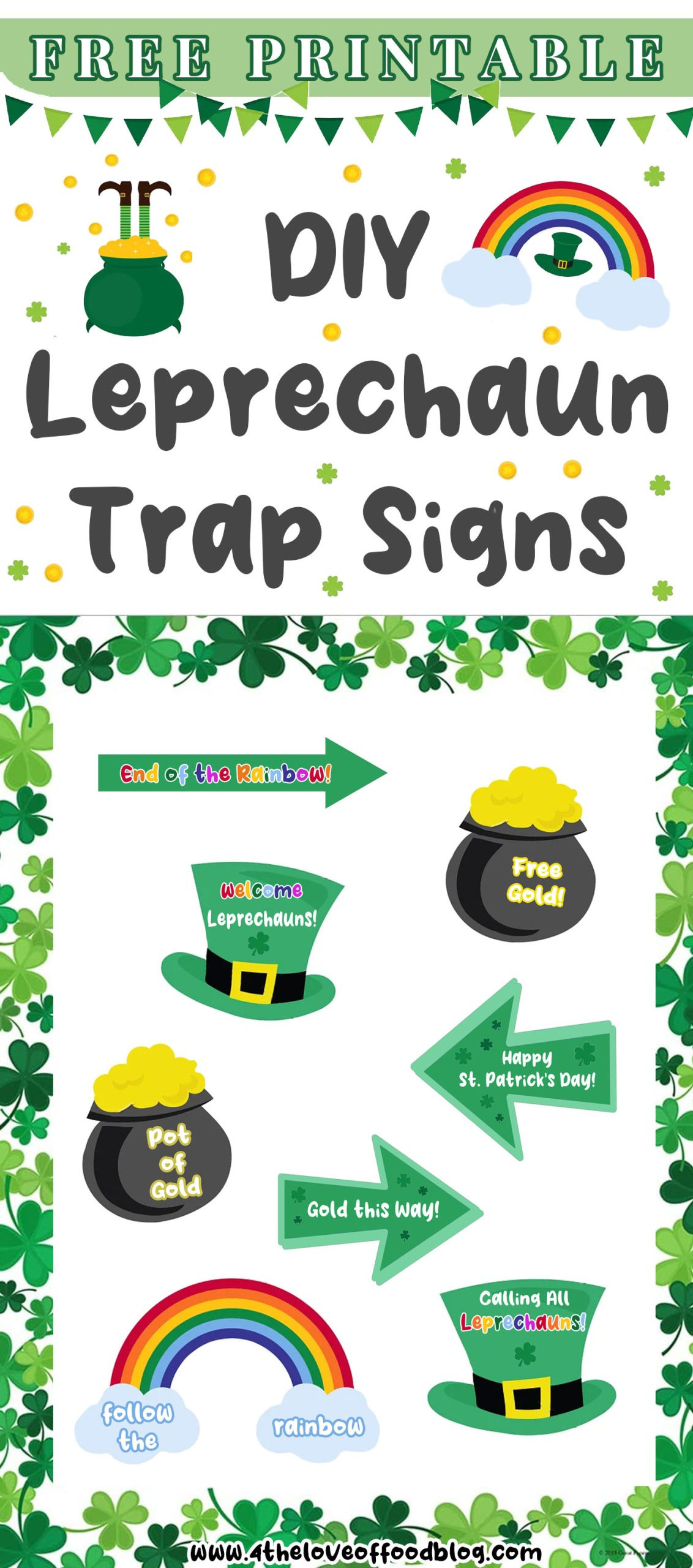 Diy Leprechaun Trap Signs | Free St Patrick&amp;#039;S Day Printables - For for Free Leprechaun Trap Printables