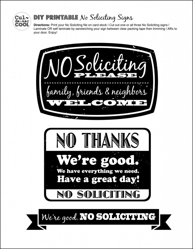 Diy Printable No Soliciting Signs - with regard to Free Printable Funny No Soliciting Sign Printable