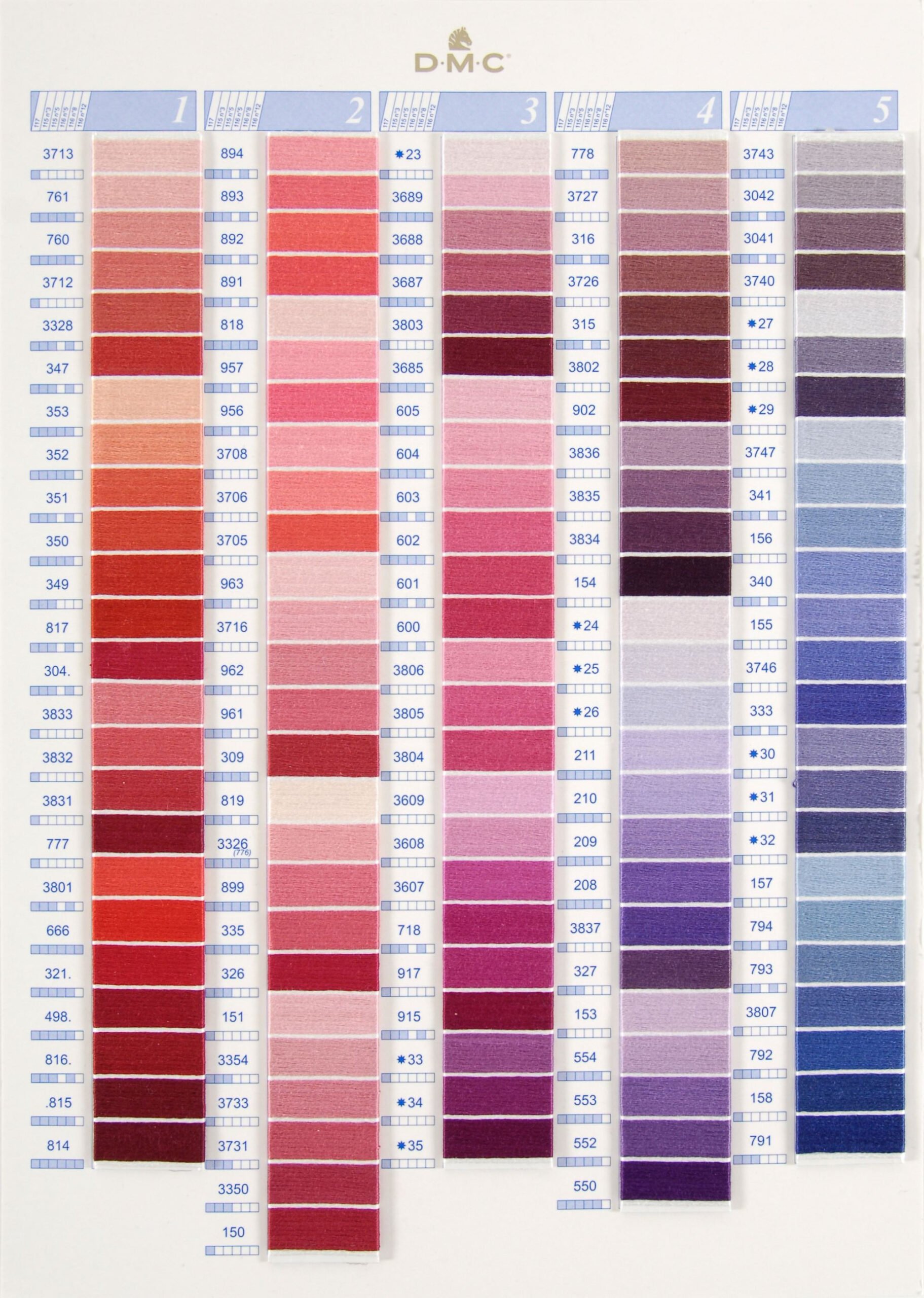 Dmc Stranded Cotton Colour Chart/Shade Card | Stitchtastic for Free Printable Dmc Color Chart