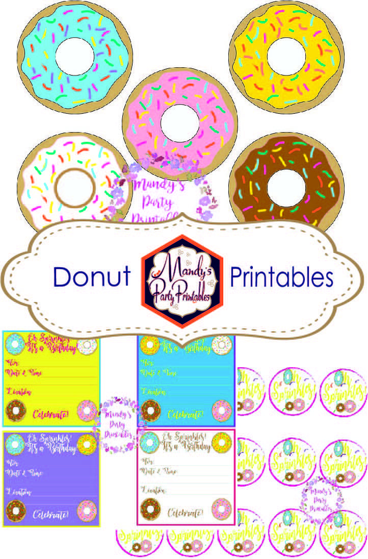 Donut Printables - Mandy&amp;#039;S Party Printables throughout Free Donut Party Printables