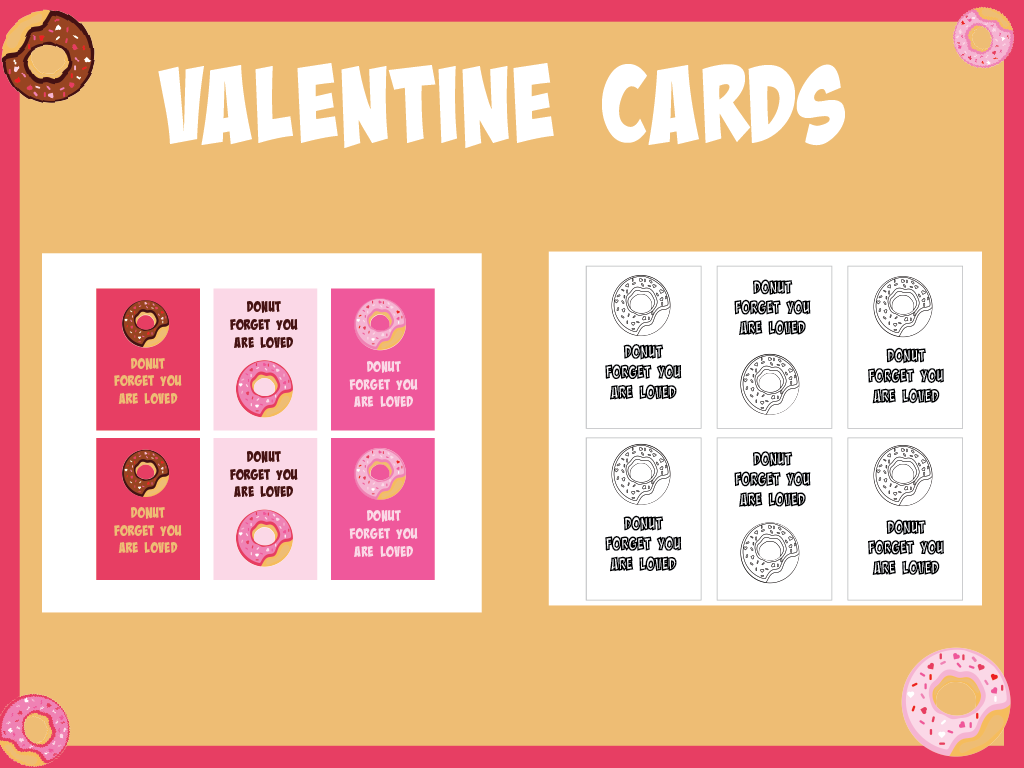 Donut Valentine Printable Kit intended for Free Printable Donut Valentine Printable