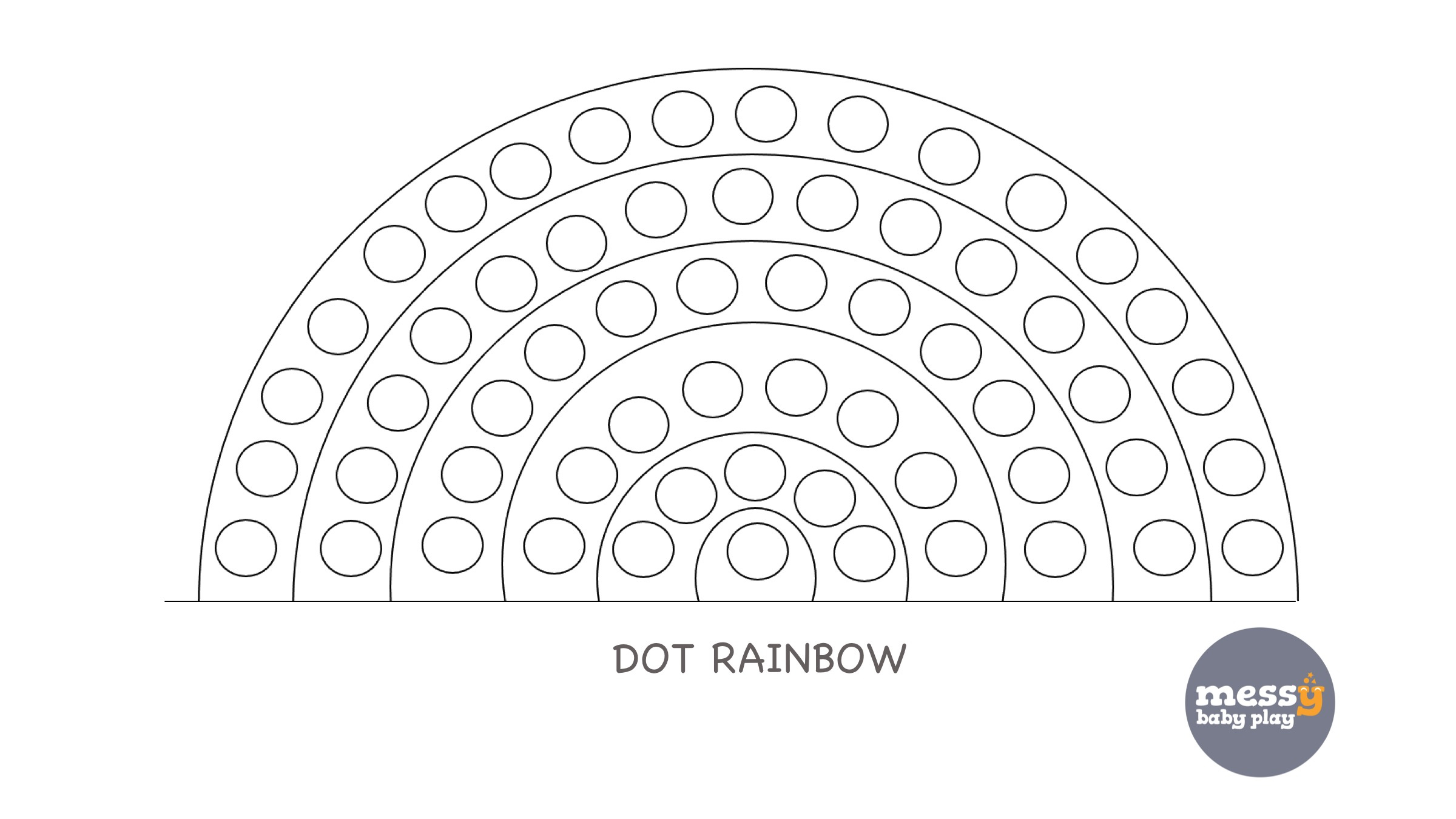 Dot Sheet: Rainbow – Messy Baby Play within Free Printable Rainbow Dot Marker Printable