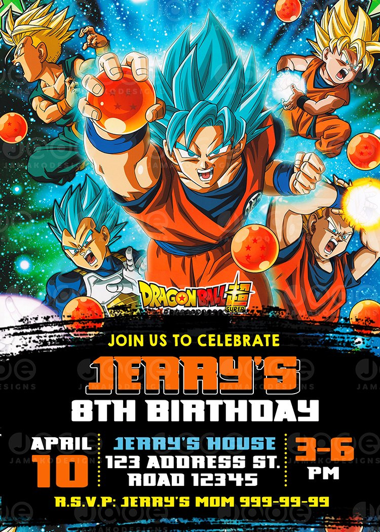 Dragon Ball Z Party Printable Design - Jamakodesigns regarding Free Printable Dragon Ball Z Invitation Template