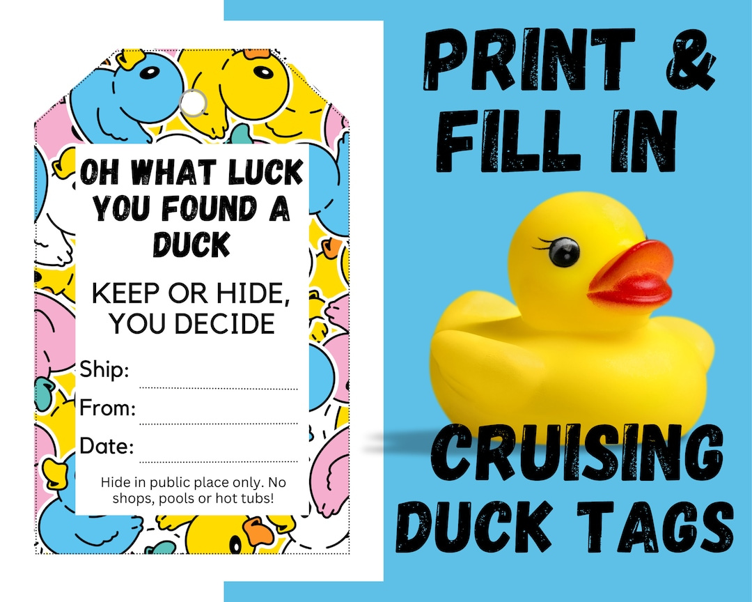 Duck Tags Kreuzende Enten Rubber Duck Tag Cruising Duck Spiel Tags Bearbeitbare Details Druckbar Kreuzfahrt Printables Sofort Download - Etsy.de within Printable Editable Free Printable Cruising Duck Tags