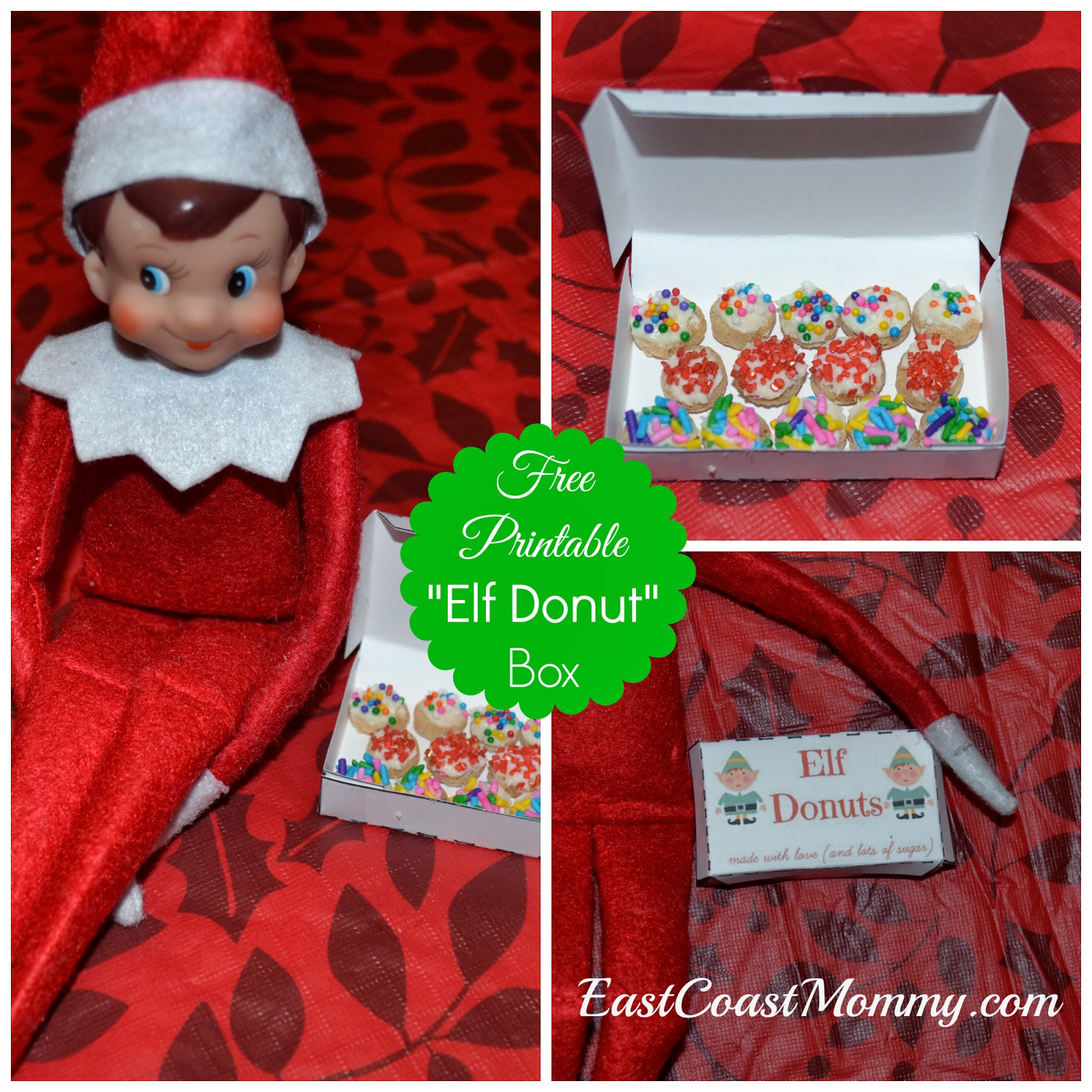 East Coast Mommy: Elf On The Shelf Donuts Free Printable Box regarding Elf on the Shelf Donut Box Free Printable