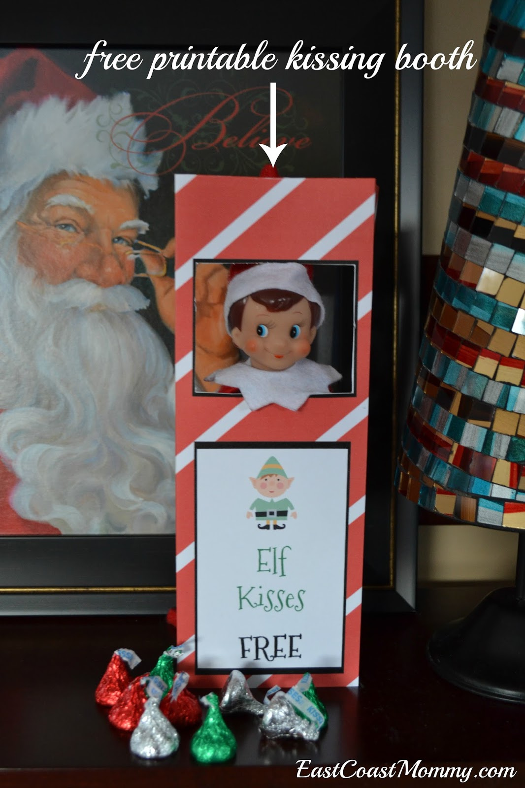 East Coast Mommy: Elf On The Shelf Kissing Booth (Free Printable) for Free Elf Kissing Booth Printable