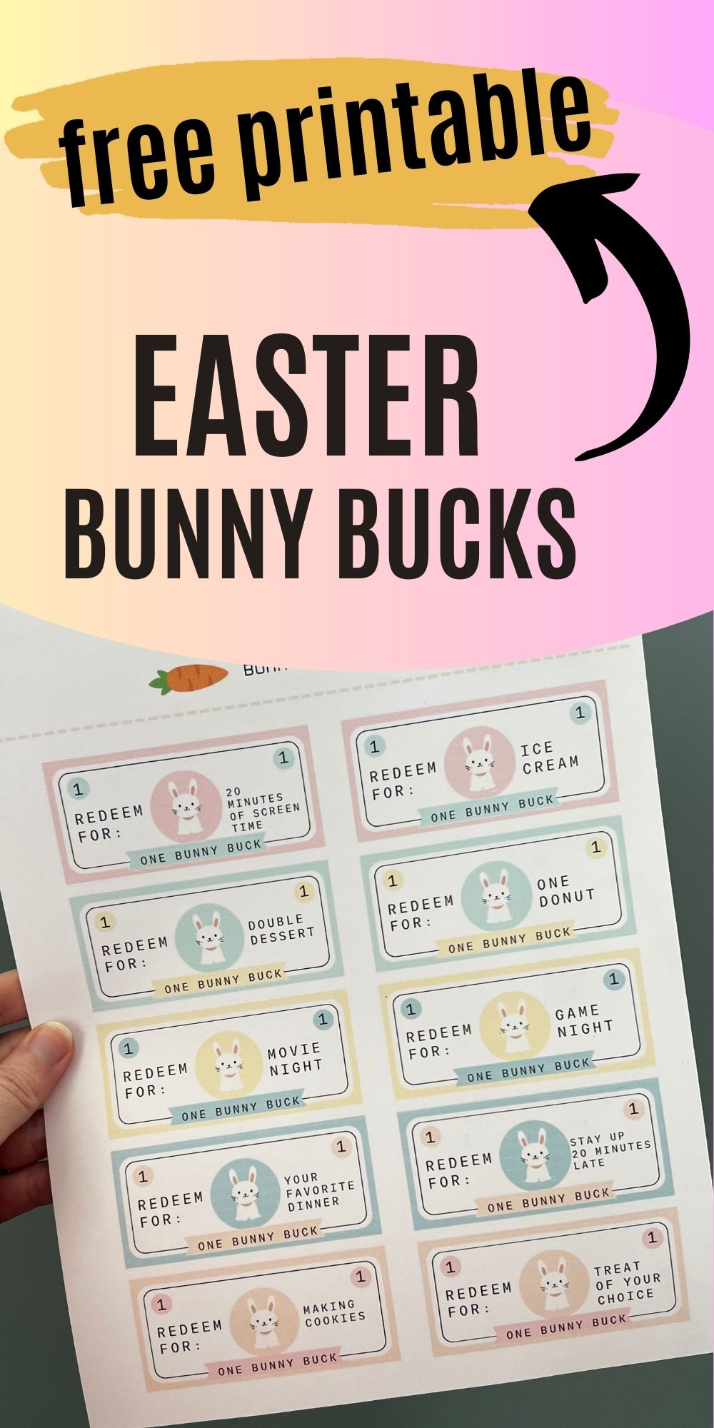 Easter Bunny Bucks - Free Printable - Celebrating With Kids with regard to Free Printable Easter Bunny Money