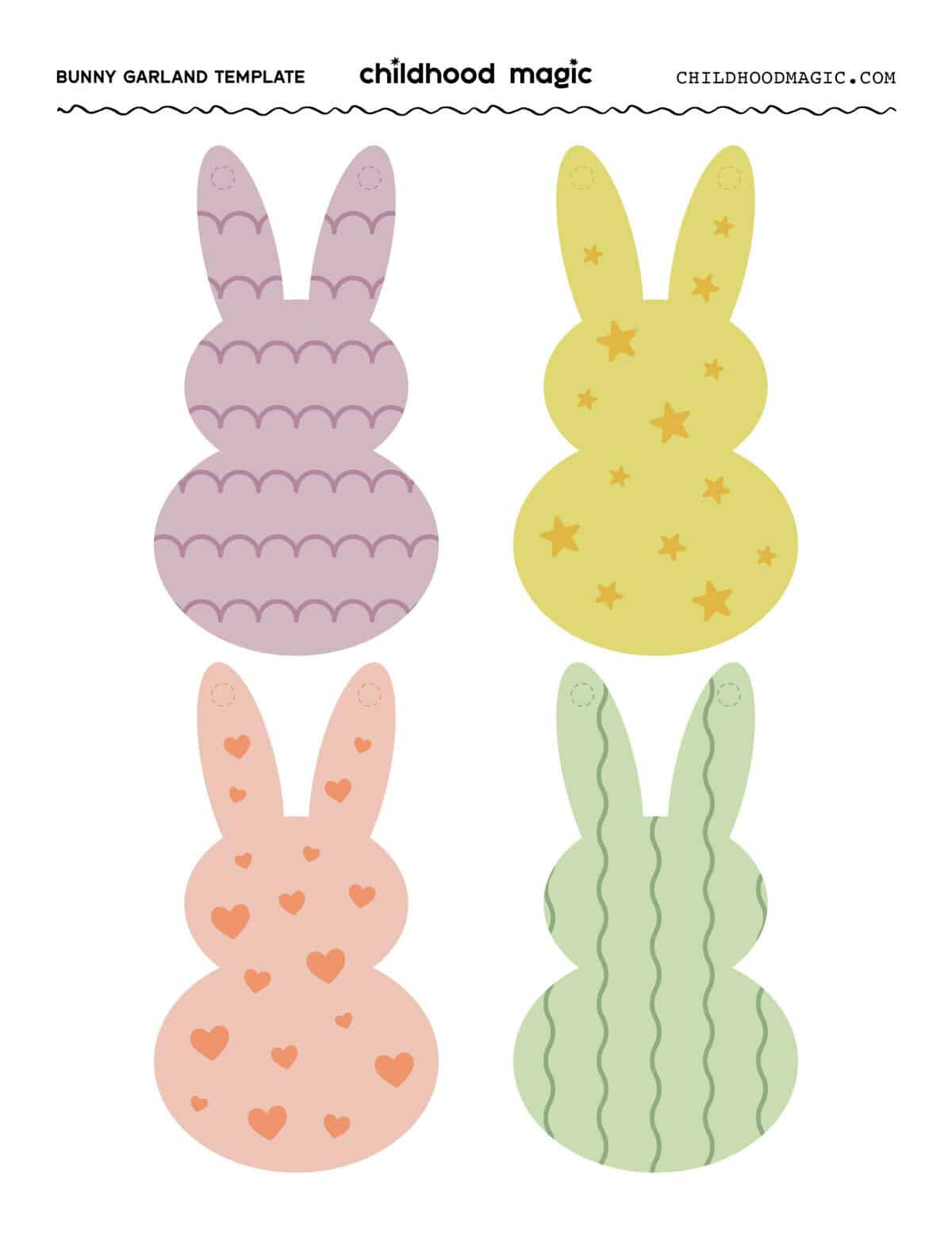 Easter Bunny Garland Craft - Childhood Magic in Free Printable Easter Decor