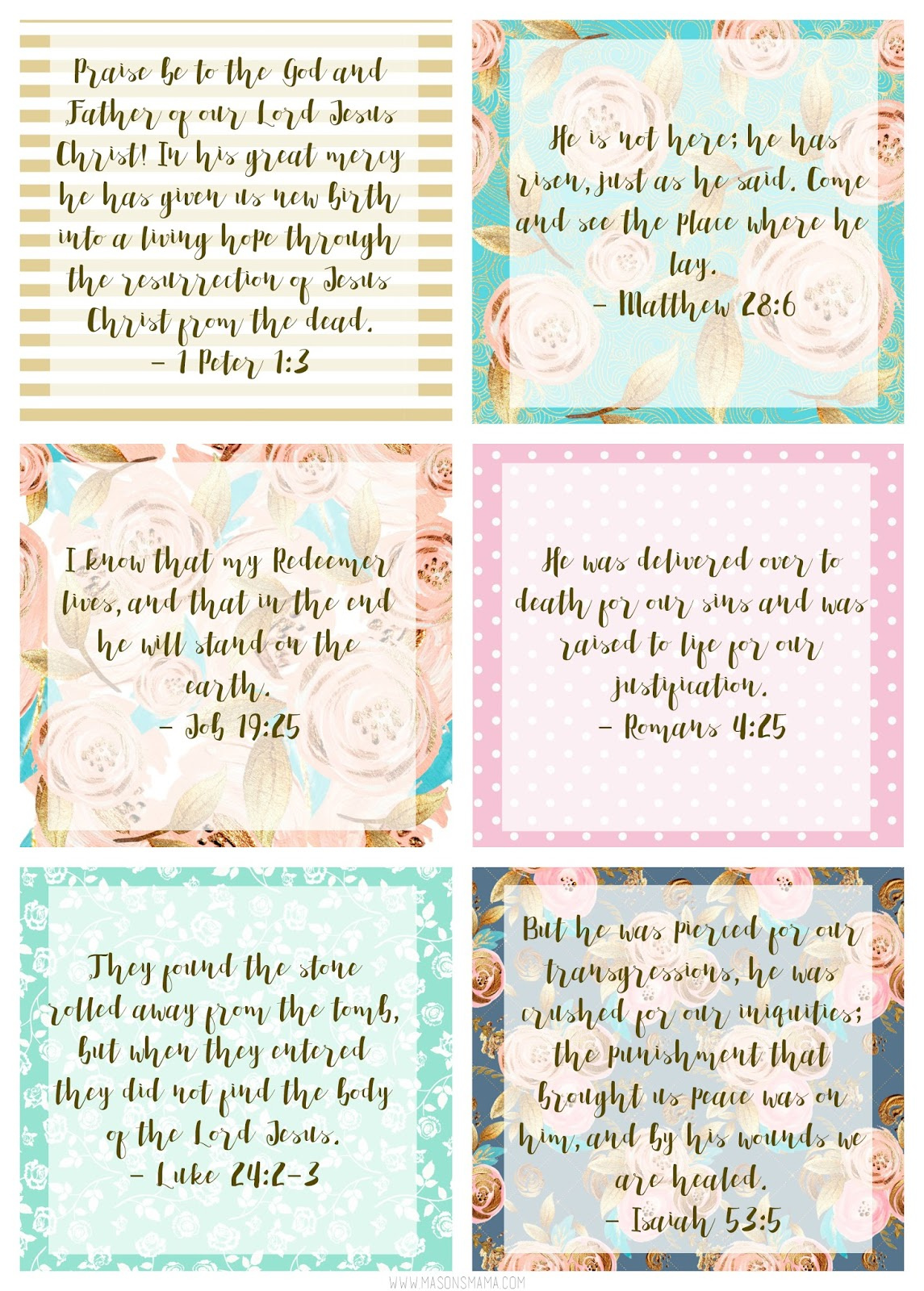 Easter Scripture Cards} - Hall Around Texas intended for Free Printable Easter Bible Verses