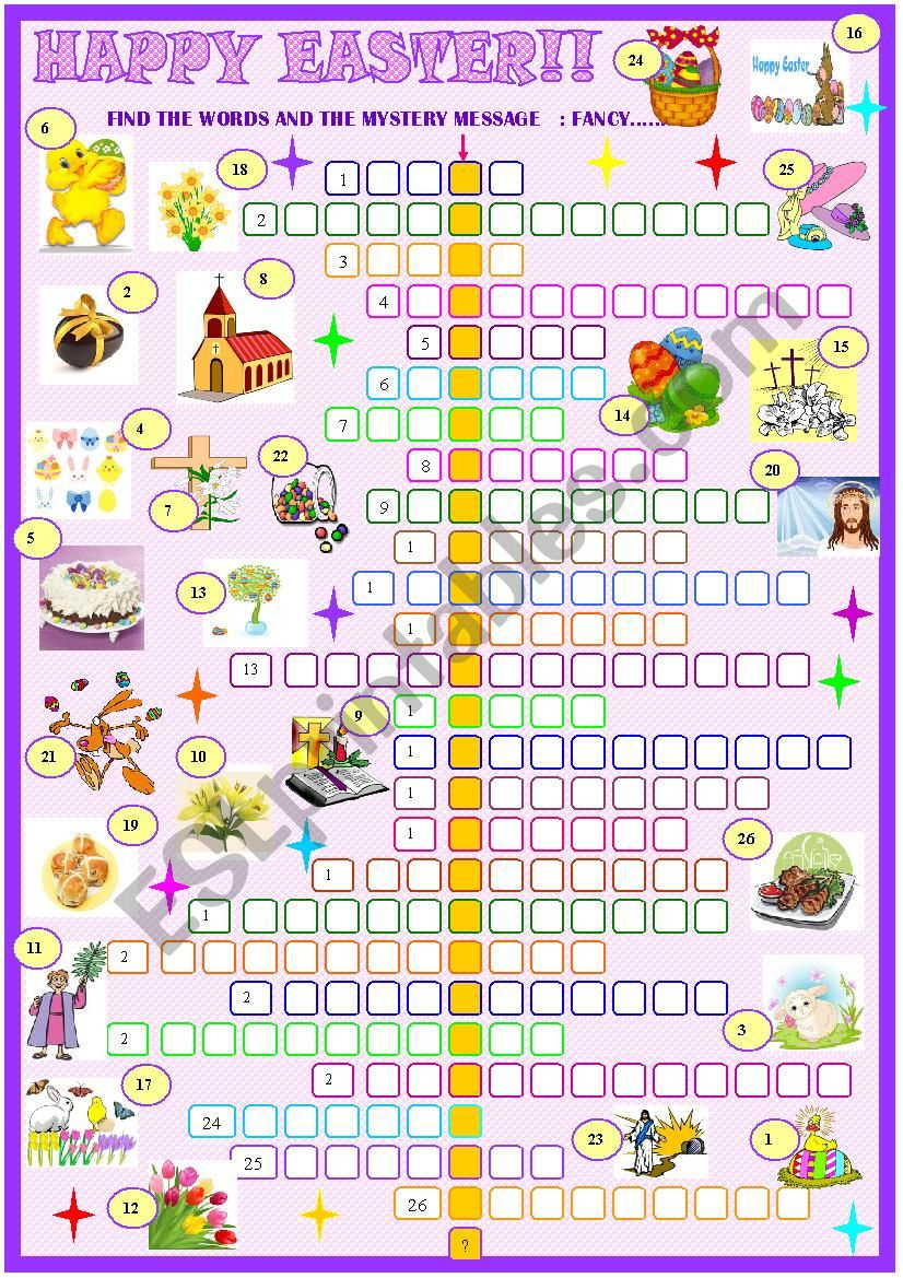 Easter:crossword Puzzle - Esl Worksheetspied-D-Aignel intended for Crosswords Esl Printable