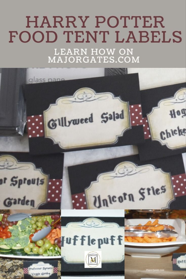 Easy Harry Potter Food Tent Labels throughout Harry Potter Food Labels Free Printable