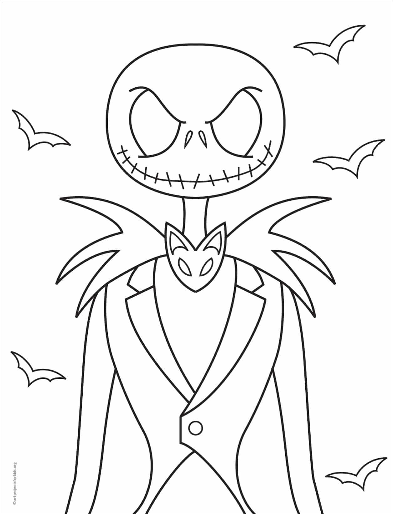 Easy How To Draw Jack Skellington And Jack Coloring Page regarding Free Printable Jack Skellington Coloring Pages