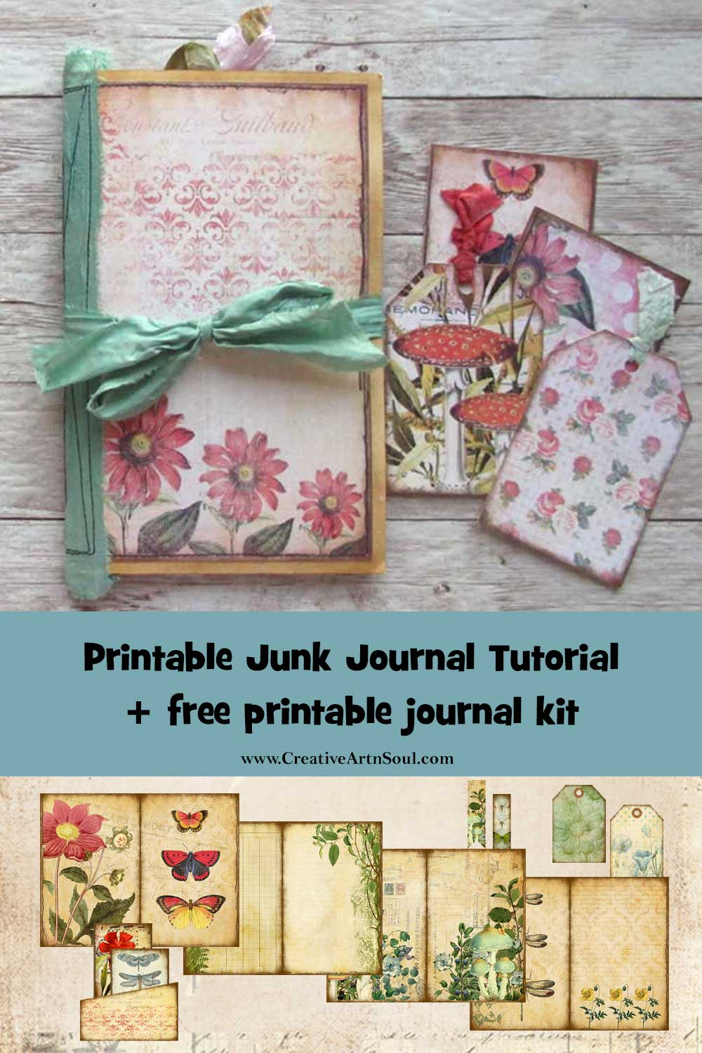 Easy Printable Junk Journal Tutorial + Free Printable Junk Journal inside Free Printable Junk Journal Kits