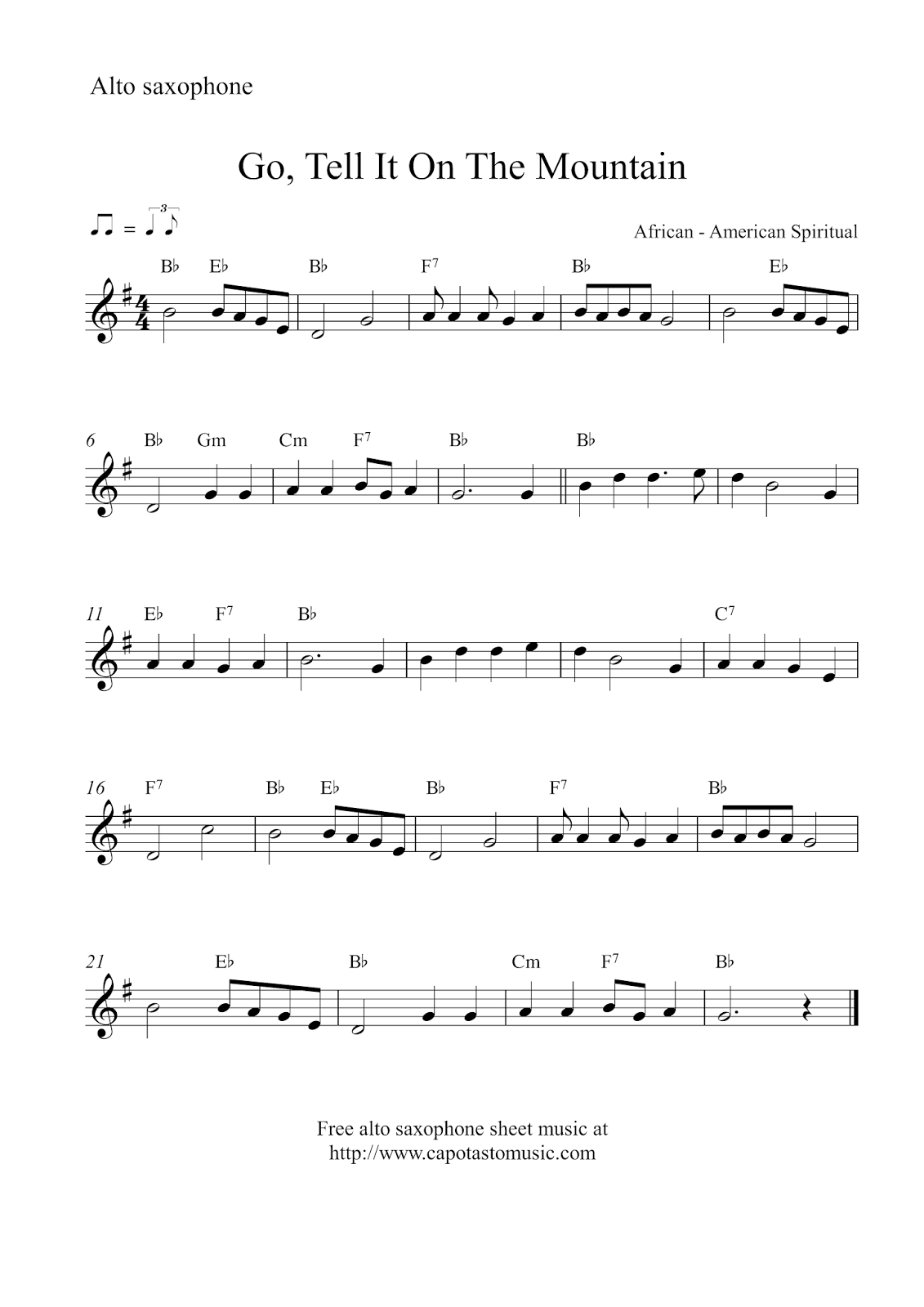 Easy Sheet Music For Beginners: Free Christmas Alto Saxophone regarding Printable Sheet Music For Alto Saxophone Free