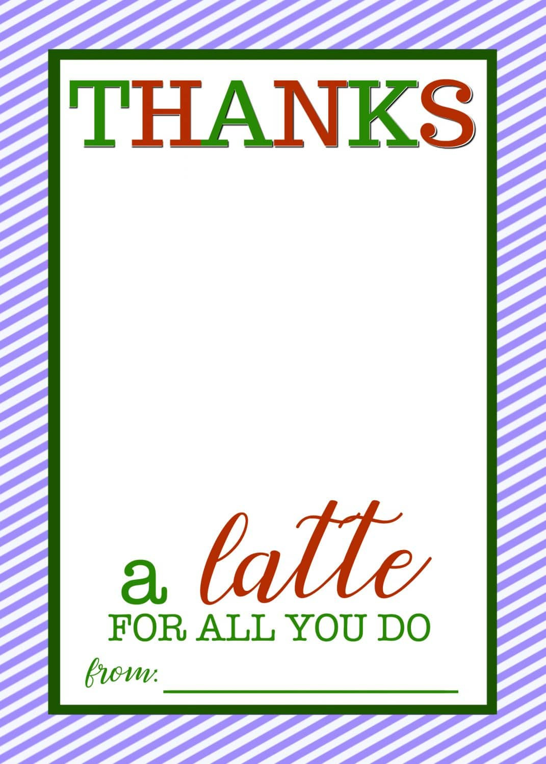 Easy Teacher Gift Craft &amp;quot;Thanks A Latte&amp;quot; Starbucks Gift Card inside Thanks a Latte Printable Free