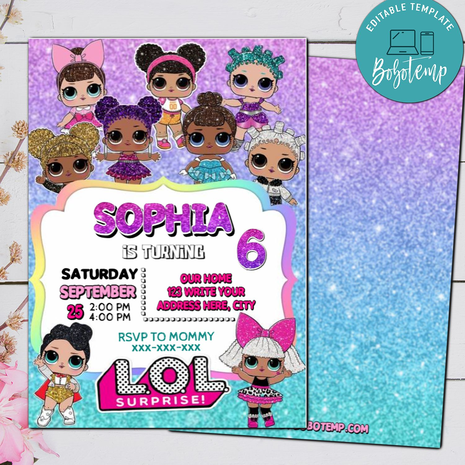 Editable Lol Surprise Dolls Birthday Invitation Instant Download with Downloadable Free Printable Lol Surprise Invitation Template