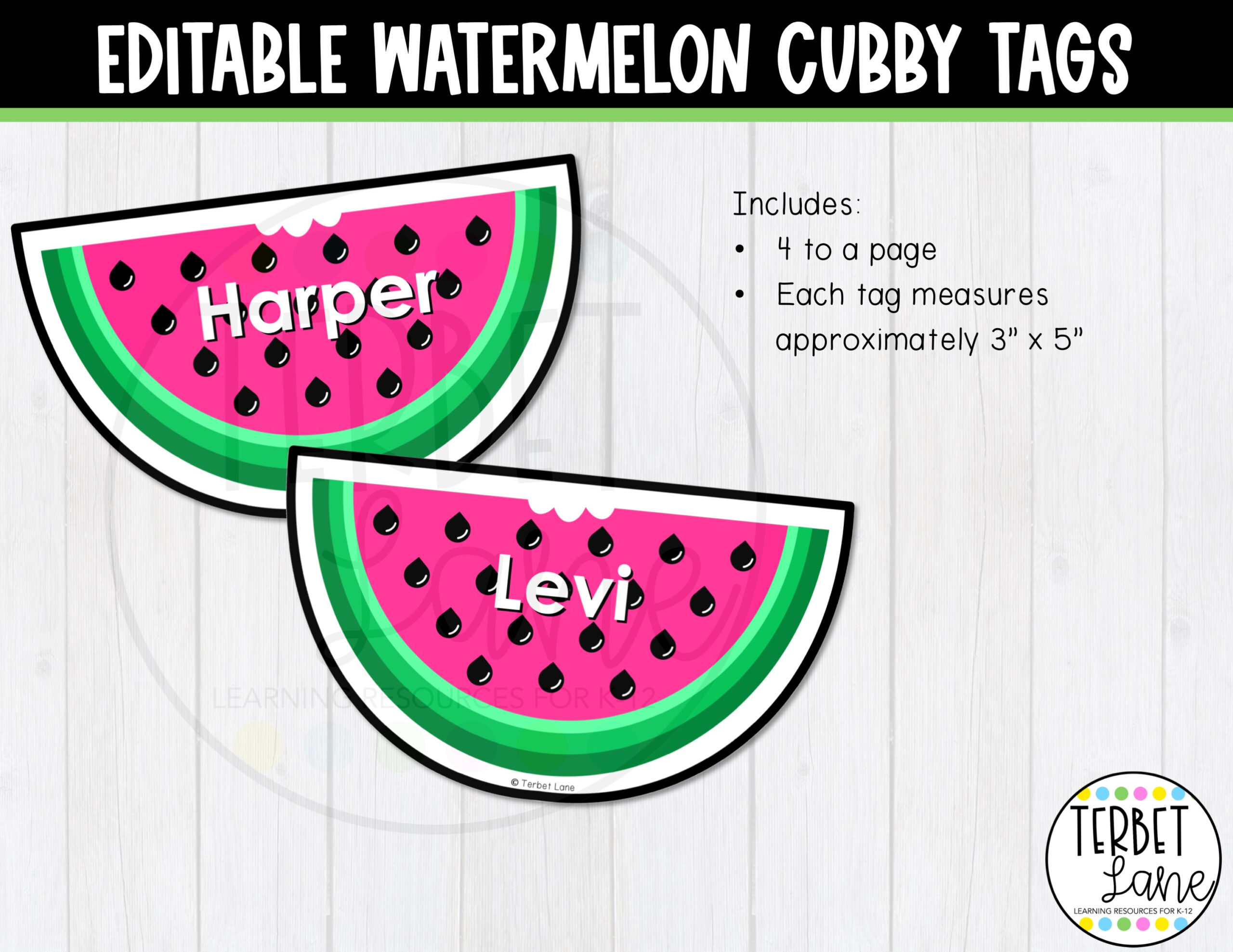 Editable Watermelon Themed Summer Cubby Tags | Locker Labels with regard to Free Printable Summer Cubby Tags