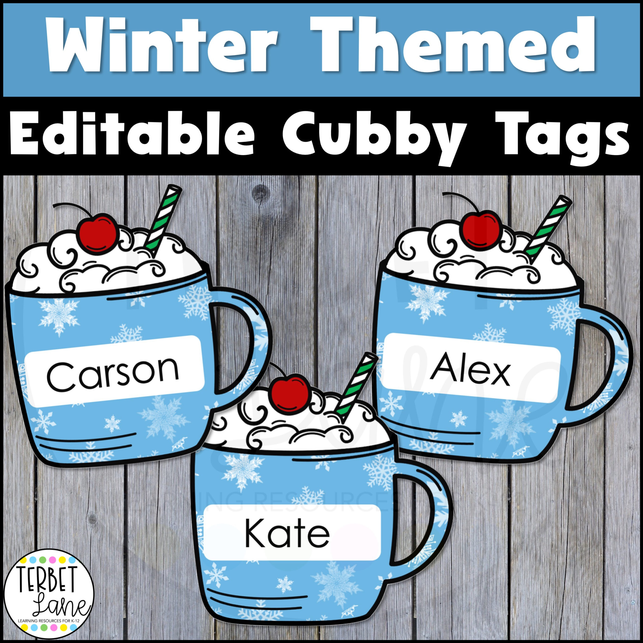 Editable Winter Cubby Tags | Cubby Name Labels | Locker Name Tags in Free Printable Winter Cubby Tags