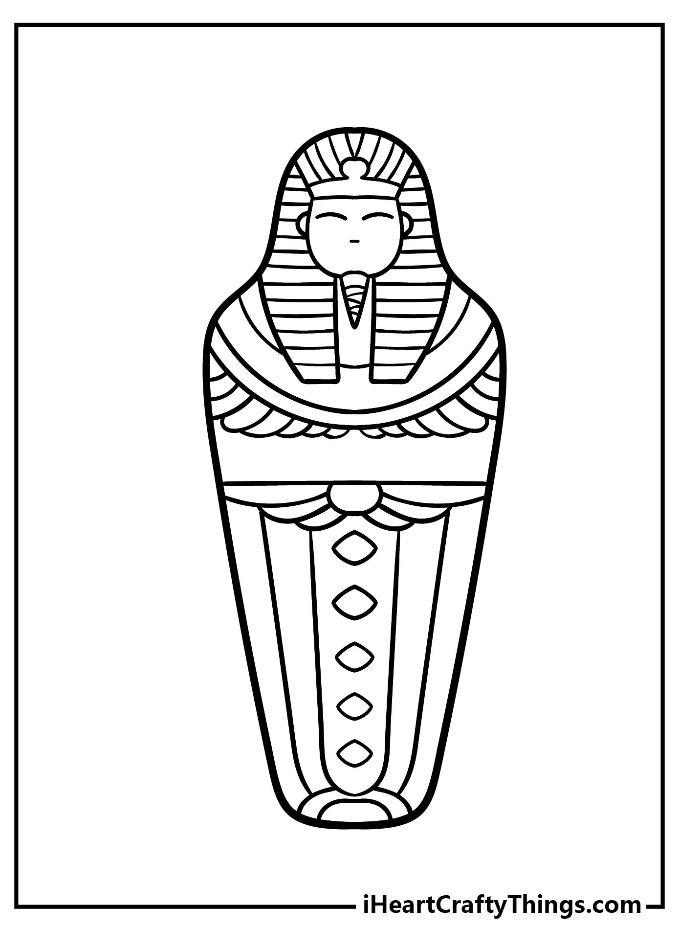 Egyptian Coloring Pages (100% Free Printables) with Sarcophagus Template Printable Free