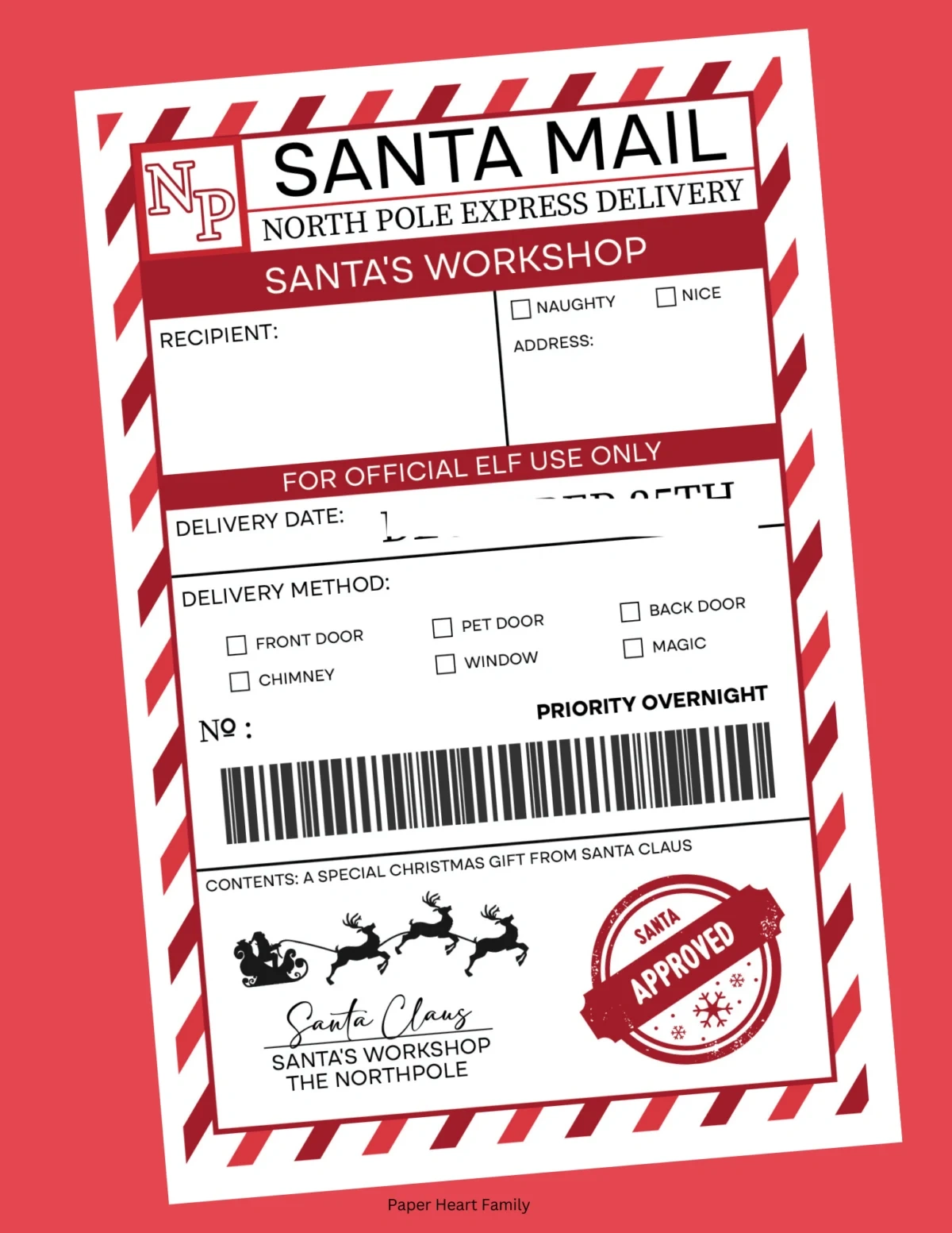 Elf On The Shelf Arrival Printable Shipping Label intended for Free Printable North Pole Shipping Label