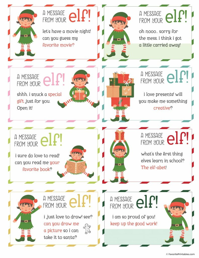 Elf On The Shelf Notes And Jokes, Free Printable Set Of 24 Cards regarding Free Printable Elf On The Shelf