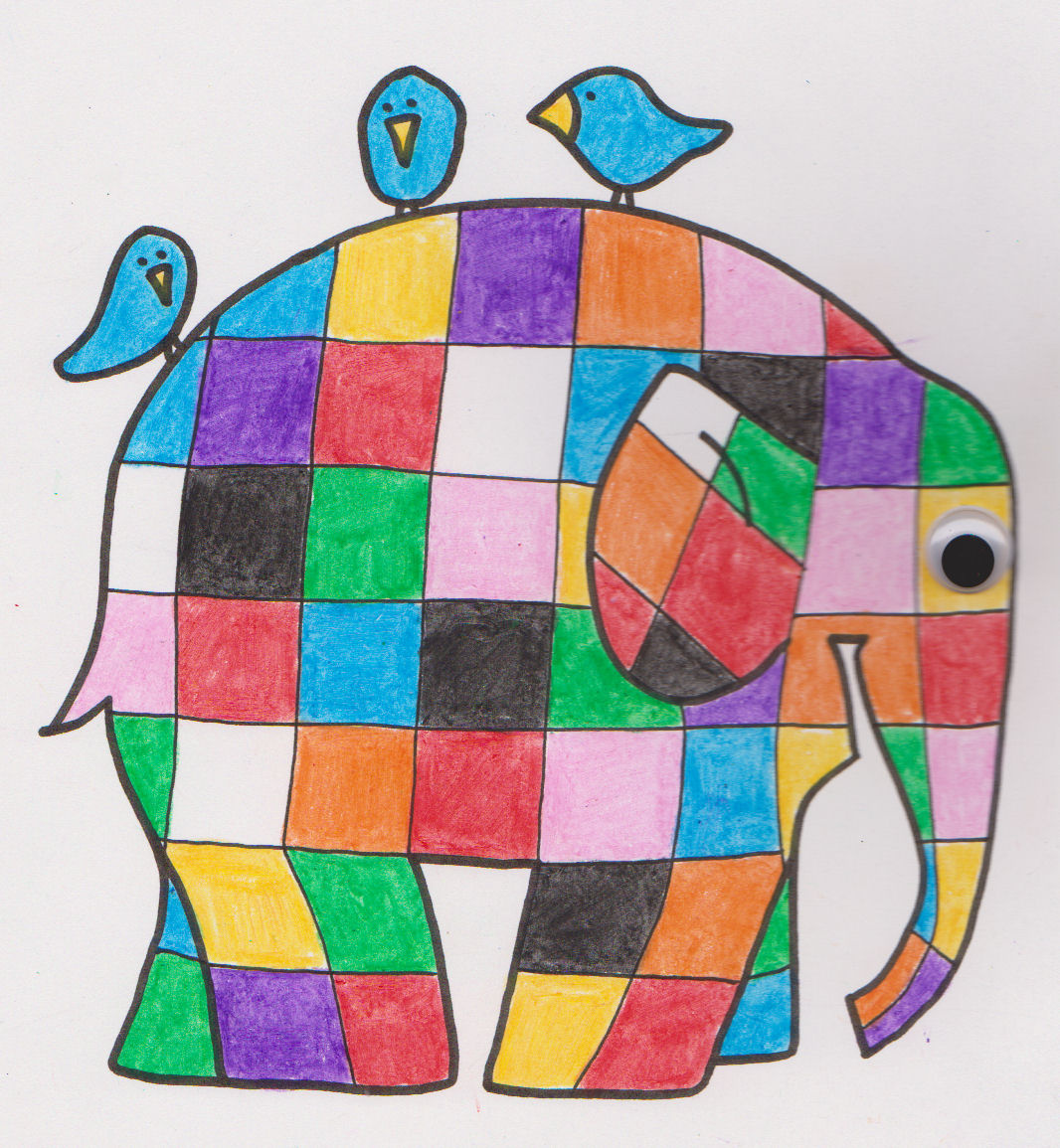 Elmer The Patchwork Elephant Coloring Page - Lines Across intended for Free Printable Elmer the Elephant Template