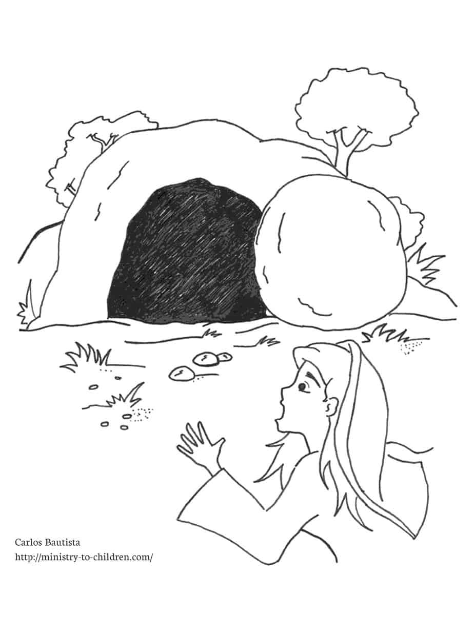 Empty Tomb Coloring Page (Free Kids Printable) throughout Free Printable Empty Tomb Craft