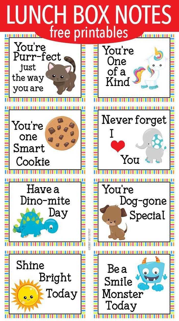 Encouraging Lunch Box Notes For Little Kids | Free Printable pertaining to Lunch Box Notes Free Printables